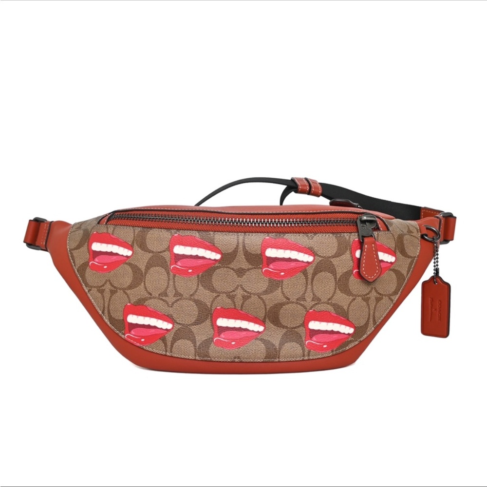 Coach X Tom Wesselmann limited edition Lips print canvas leather belt bag NWT!